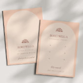 ロゴ付きボホピンクアーチイヤリングディスプレイカード