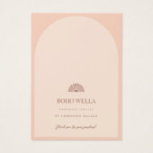 ロゴ付きボホピンクアーチイヤリングディスプレイカード (裏面)