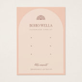 ロゴ付きボホピンクアーチイヤリングディスプレイカード (正面)