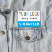 ロゴ付きボランティアピンバックバッジ名ボタン 缶バッジ (インサイチュ)