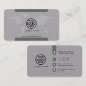 ロゴ付きミニマリストの灰色名刺 名刺 (正面/裏面)