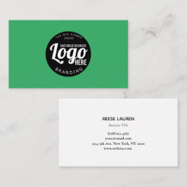 ロゴ付きミニマルなグリーン名刺 名刺