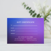 ロゴ付きミニマルなビジネスギフト証明書 (スタンド正面)