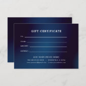 ロゴ付きミニマルなビジネスギフト証明書 (正面/裏面)