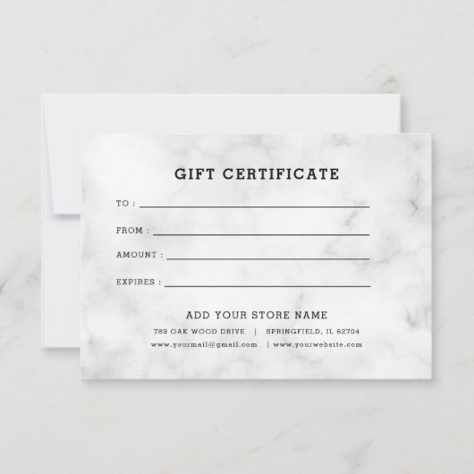 ロゴ付きミニマルなビジネスギフト証明書 (正面)