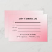 ロゴ付きミニマルなビジネスギフト証明書 (正面/裏面)