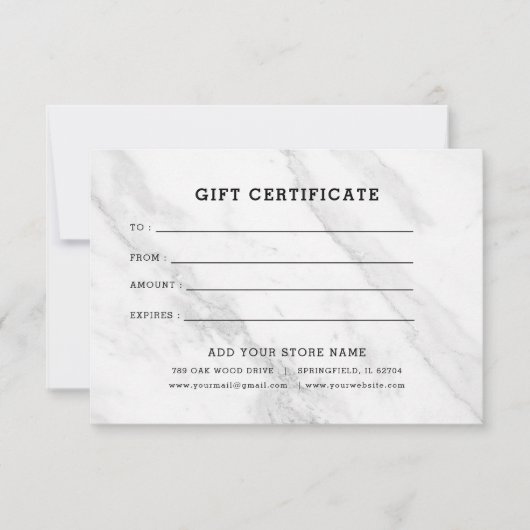 ロゴ付きミニマルなビジネスギフト証明書 (正面)