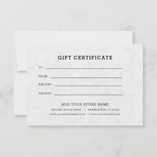 ロゴ付きミニマルなビジネスギフト証明書 (正面)