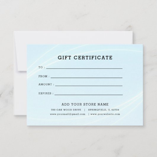 ロゴ付きミニマルなビジネスギフト証明書 (正面)