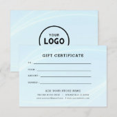 ロゴ付きミニマルなビジネスギフト証明書 (正面/裏面)