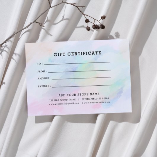 ロゴ付きミニマルなビジネスギフト証明書