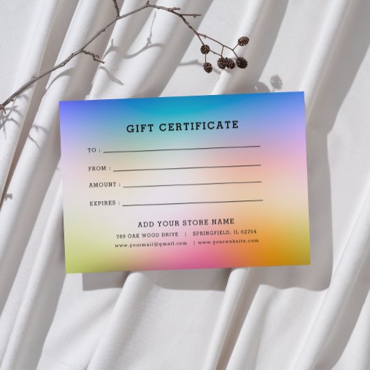 ロゴ付きミニマルなビジネスギフト証明書