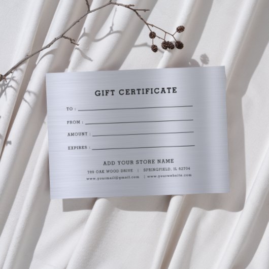 ロゴ付きミニマルなビジネスギフト証明書