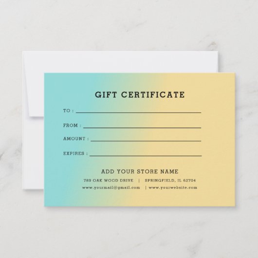 ロゴ付きミニマルなビジネスギフト証明書 (正面)