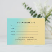 ロゴ付きミニマルなビジネスギフト証明書 (スタンド正面)