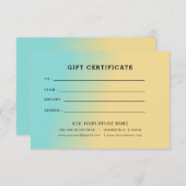 ロゴ付きミニマルなビジネスギフト証明書 (正面/裏面)