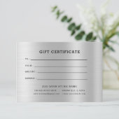 ロゴ付きミニマルなビジネスギフト証明書 (スタンド正面)