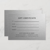 ロゴ付きミニマルなビジネスギフト証明書 (正面/裏面)