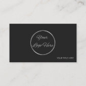 ロゴ付きミニマルフレッシュモダンブラック 名刺 (正面)