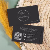 ロゴ付きミニマルフレッシュモダンブラック 名刺