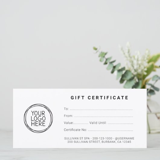 ロゴ付きミニマル事業証明書 (スタンド正面)