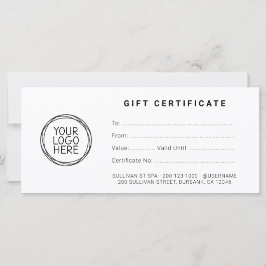 ロゴ付きミニマル事業証明書 (正面)