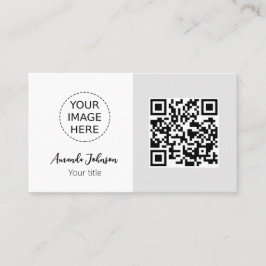 ロゴ付きミニマルQRコードビジネスカード 名刺