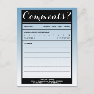 ロゴ付きメーリングリストコメントカード ポストカード