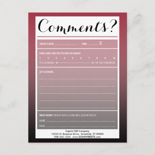 ロゴ付きメーリングリストコメントカード ポストカード (正面)