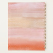 ロゴ付きモノグラムほこりっぽいオレンジ色 プランナー手帳 (裏面)