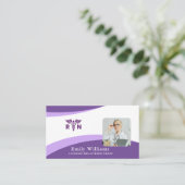 ロゴ付きライセンス登録ミニマルナース 名刺 (スタンド正面)