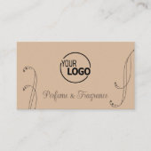 ロゴ付きライトブラウン装飾品華美 名刺 (正面)