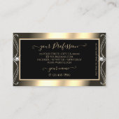 ロゴ付きラグジュアリーきらめくなブラック金ゴールドダイヤモンド 名刺 (裏面)