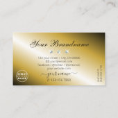 ロゴ付きラグジュアリーきらめくなブラック金ゴールドダイヤモンド 名刺 (裏面)