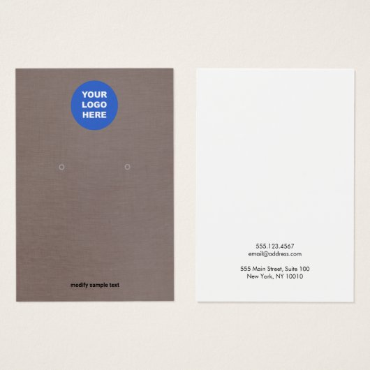 ロゴ付きループのイヤリングディスプレイカードの追加 (正面&裏面)