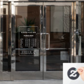 ロゴ付き不透明な白い営業時間 ウィンドウサイン (オフィスドア)