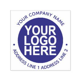 ロゴ付き丸い自己インク差出人住所スタンプ セルフインキングスタンプ