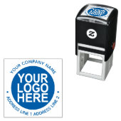 ロゴ付き丸い自己インク差出人住所スタンプ セルフインキングスタンプ (インサイチュ)