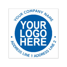 ロゴ付き丸い自己インク差出人住所スタンプ セルフインキングスタンプ