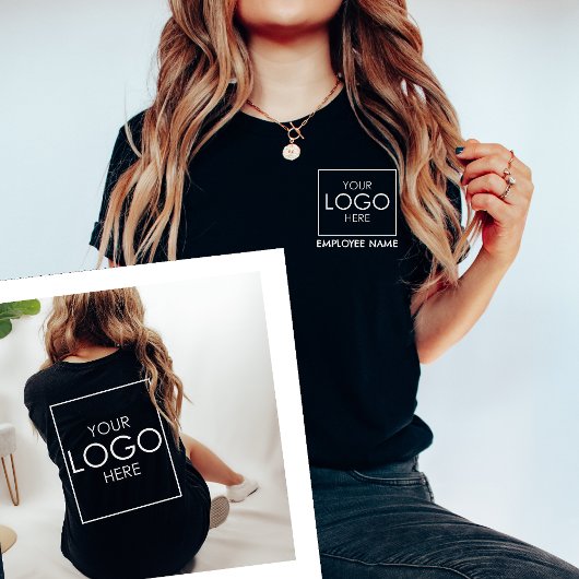 ロゴ付き会社シャカスタムツ従業員名 Tシャツ