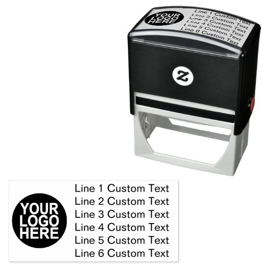 ロゴ付き伝統的なカスタムビジネススタンプ6行 セルフインキングスタンプ (インサイチュ)