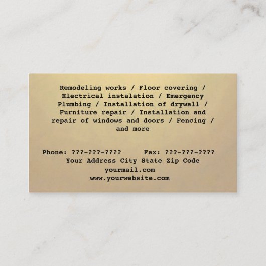 ロゴ付き便利屋 名刺 (裏面)