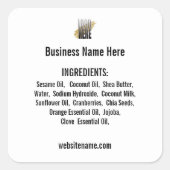 ロゴ付き原料リストのWebサイト（ホワイト） スクエアシール (正面)