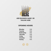 ロゴ付き営業時間 ウィンドウサイン (シート)