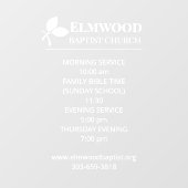 ロゴ付き営業時間 ウィンドウサイン (シート)