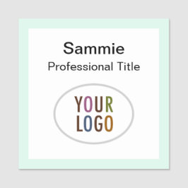 ロゴ付き四角い名前バッジ（マグネットまたはピンバック） 名札