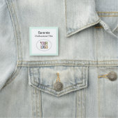 ロゴ付き四角い名前バッジ（マグネットまたはピンバック） 名札 (インサイチュ)