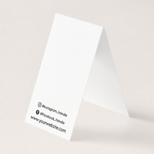 ロゴ付き垂直テントイヤリングカード(上部) 名刺 (裏面)