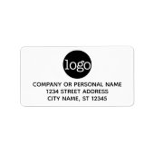 ロゴ付き基本的なビジネス住所 シール (正面)