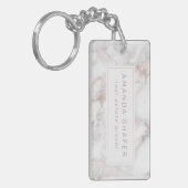 ロゴ付き大理石ビジネス キーホルダー (正面左)